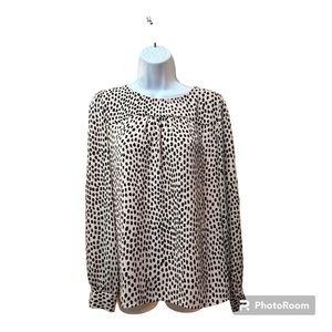 J. CREW Ladies Leopard Print Scoop Neck Top Subtle Muted Pink & Black Size M